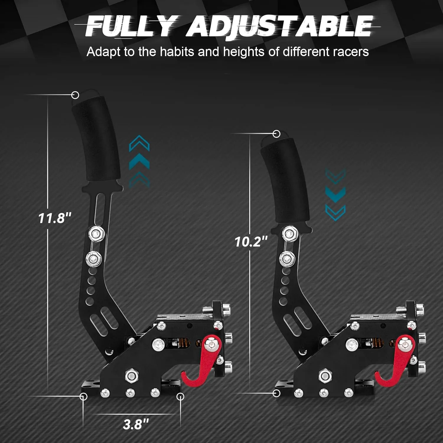 aikeec 64Bit PC USB Handbrake, Upgrade SIM Racing Games Handbrake for LO GITECH G25 G27 G29 T500 T300 THRUST MASTER FANATECOSW DIRT RALLY, 2M Nylon Cable/Reinforced Spring/Black Clamp