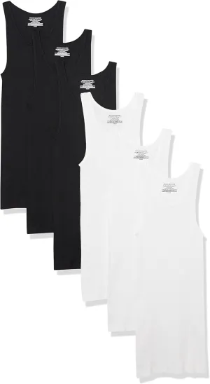 Amazon Essentials Men's Lightweight Tank Undershirts, Pack of 6