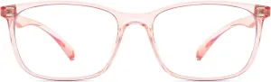ANRRI Blue Light Blocking Computer Glasses Anti Eyestrain UV Filter Lens Lightweight Pink Frame Eyeglasses for Women(Clear Pink)