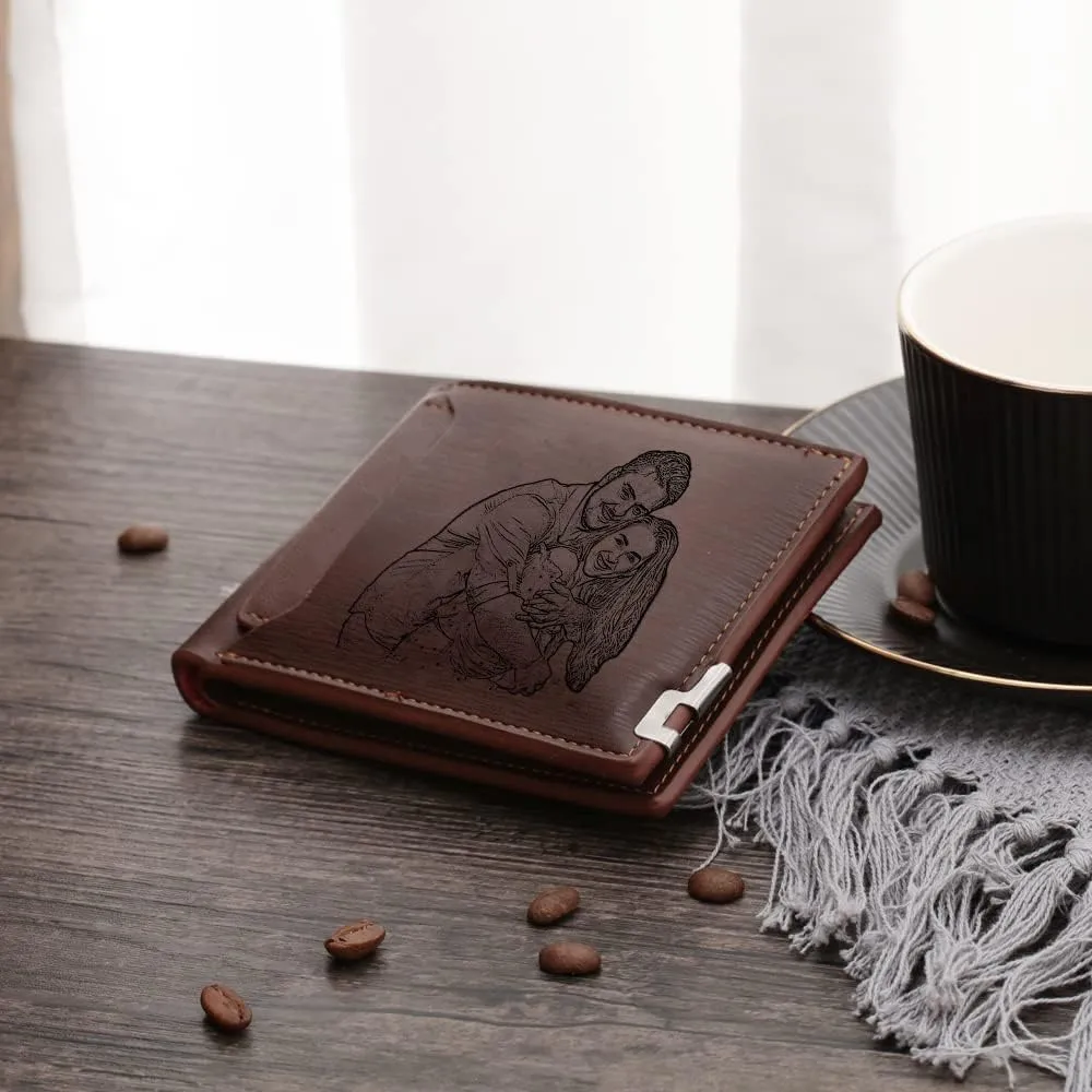 Custom Wallets for Men Personalized Photo Wallets for Mens Engraved Wallets Personalized Gifts for Men Dad Husband Son (Style 4)