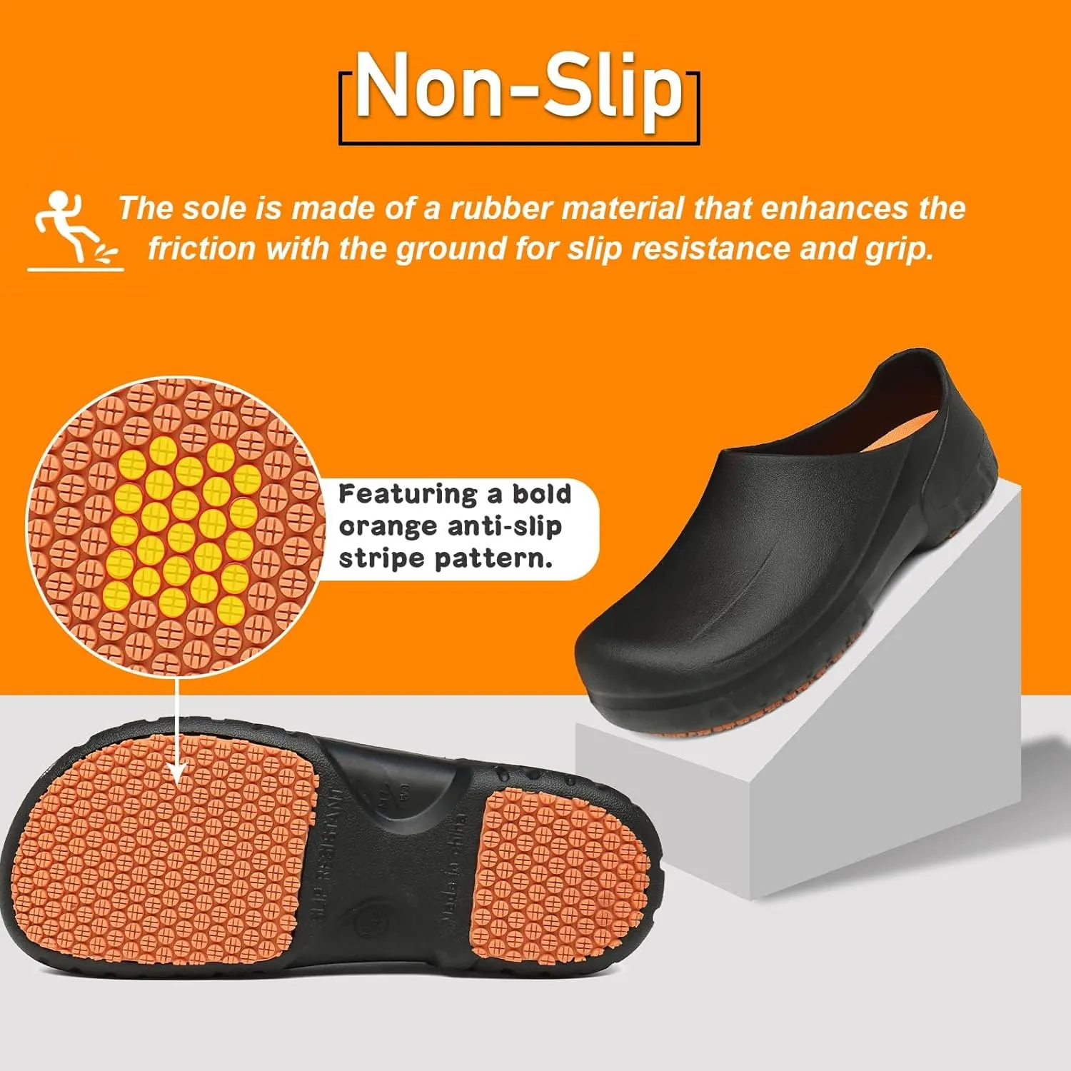 JSWEI Men's Unisex-Adult Kitchen Shoes - Nonslip Water Proof Work Shoes for Men, Women, Nurses, Gardeners, Indoor & Outdoor