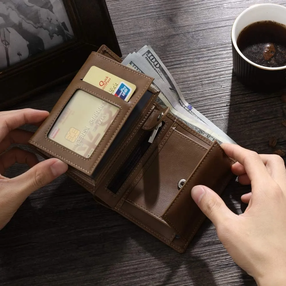 Lovejewelry Personalized Custom Picture Wallets for Men Engraved Leather Photo Wallet for Father Boyfriend (Style 2)