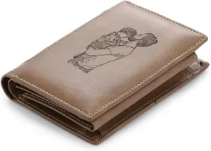 Lovejewelry Personalized Custom Picture Wallets for Men Engraved Leather Photo Wallet for Father Boyfriend (Style 2)