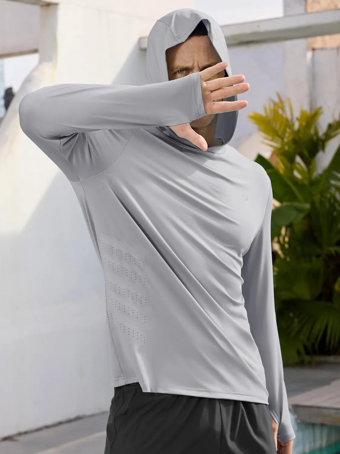 NORTHYARD Men's UPF 50  Long Sleeve Hoodie Shirts Sun Protection Fishing Swim Lightweight Quick Dry Workout UV SPF Rash Guard