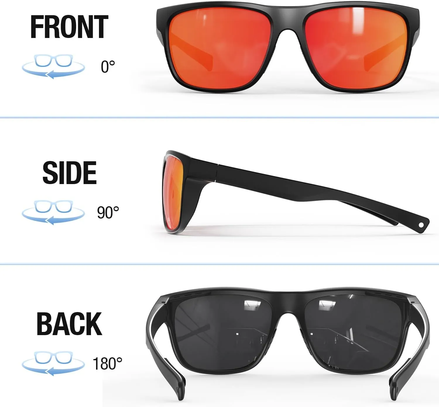 Polarized Sunglasses for Men Women, Idea for Driving Fishing Golf Sport Running Glasses, TR90 Frame UV400 Protection