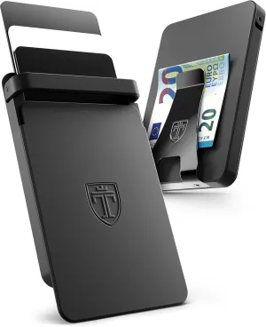 TRAVANDO SLYDE Aluminum Card Holder - RFID Blocking Slim Wallet for Men with Money Clip ?C Holds Up to 7 Cards ?C RFID Protected Credit Card Mens Wallet