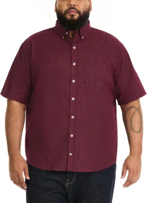 Van Heusen Men's Big and Tall Wrinkle Free Short Sleeve Button Down Check Shirt